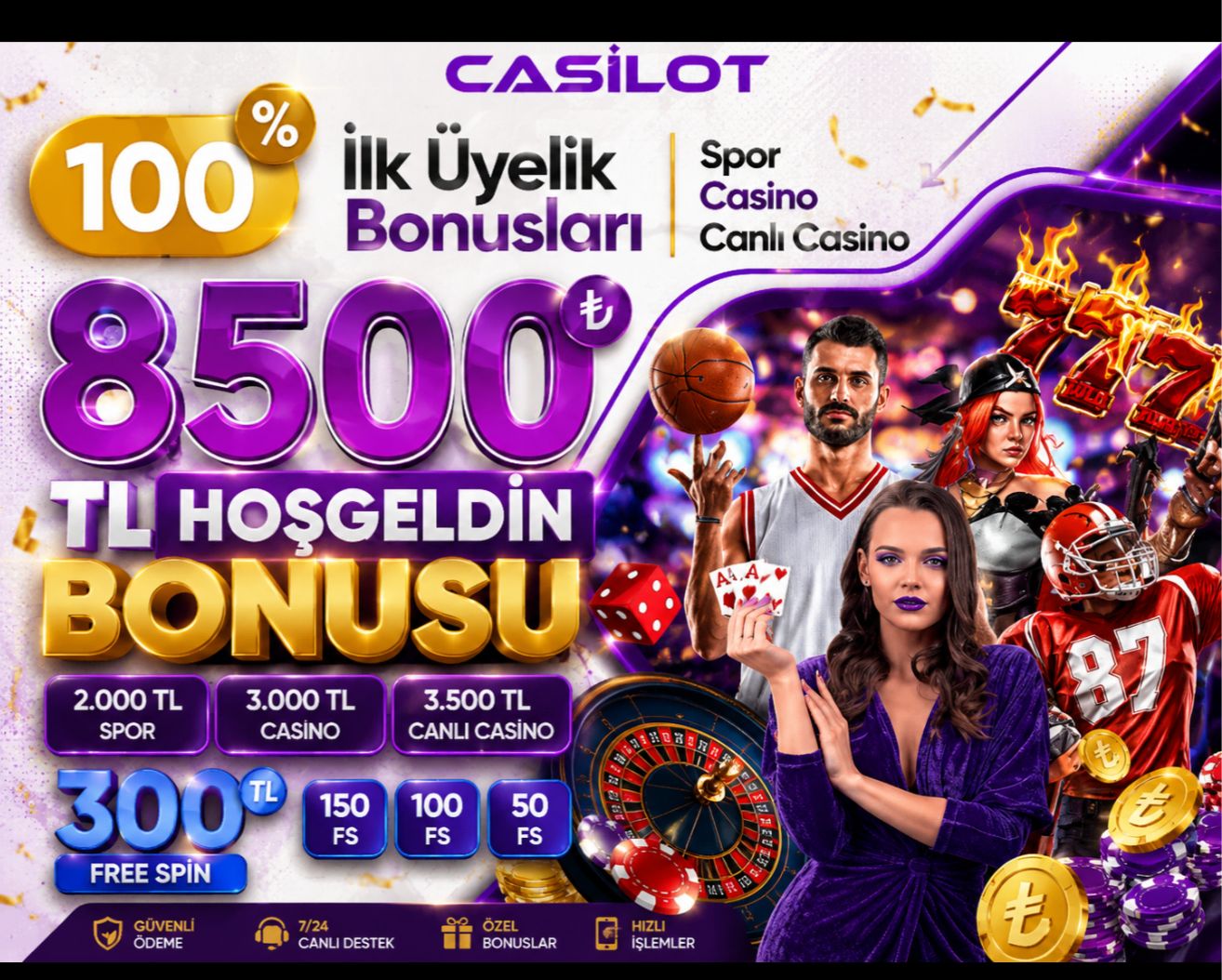 Casilot %100 + 300 Free Spin - 8.500 TL
